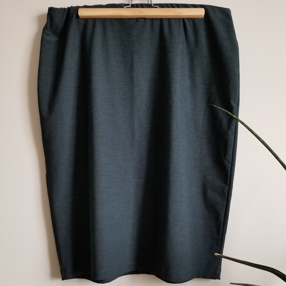 Dark Heather Green Pencil Skirt